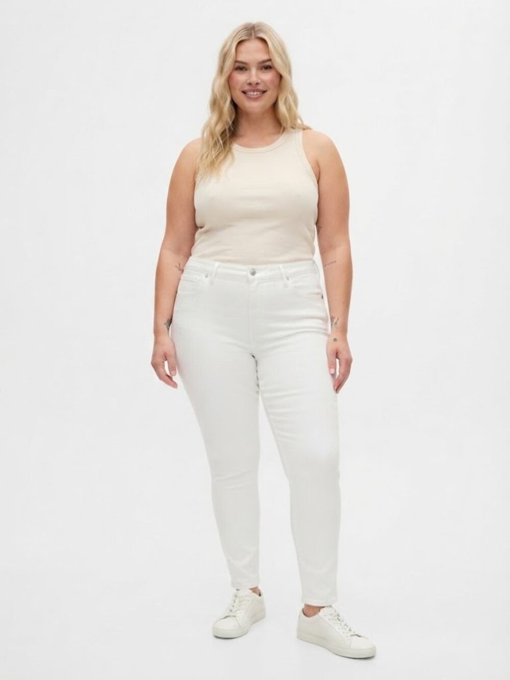 Madewell 9" Mid-Rise Skinny Cropped Jeans Pure White Plus Size 16W NWT